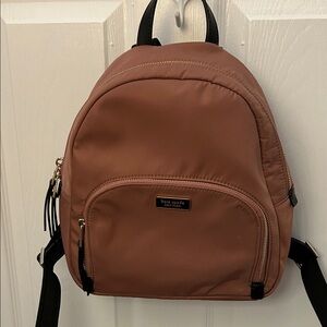 kate spade small nylon backpack in rose with black trim